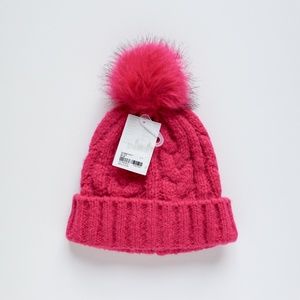 Forever 21 Accessories - Pink Cable Knit Pom Pom Beanie Forever 21 Accessories - Pink Cable Knit Pom Pom Beanie